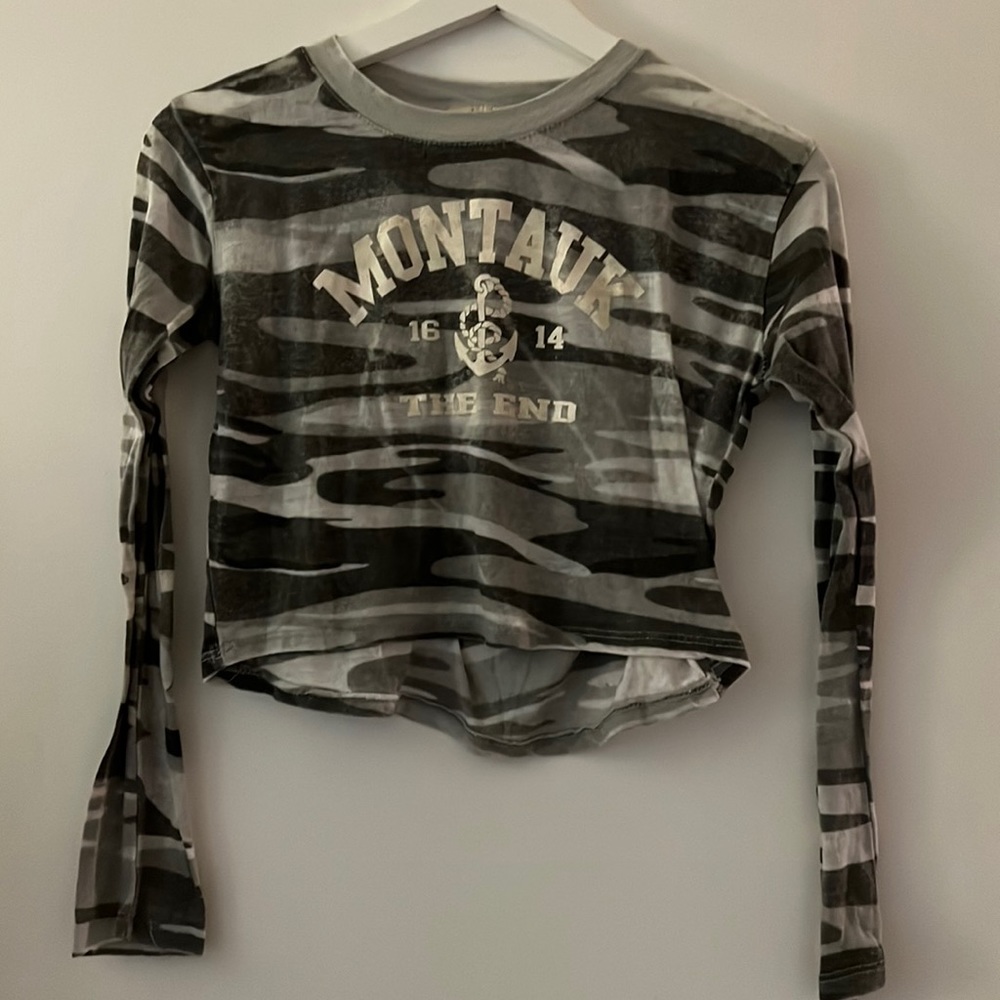 Montauk long-sleeve, camp, size xs, crop